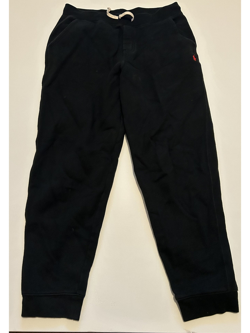 Polo Ralph Lauren Men's XL Black Sweatpants Red Pony Logo White Drawstring